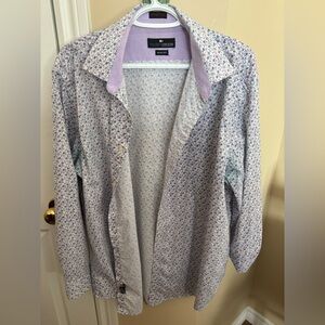 Modern People Floral Button-Up Shirt in Lavender and Pink